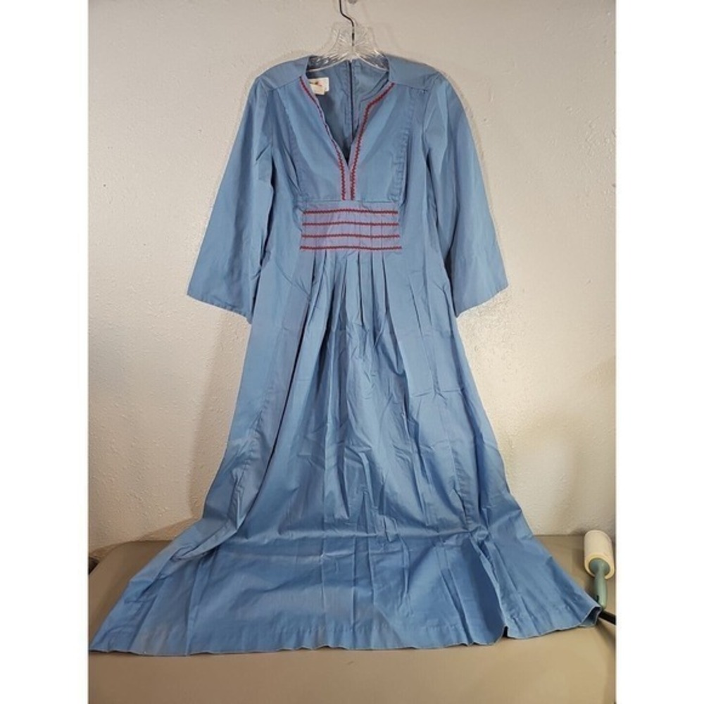 Vintage‎ Smart Time Cotton Blend Maxi Dress Size Small  60-70's